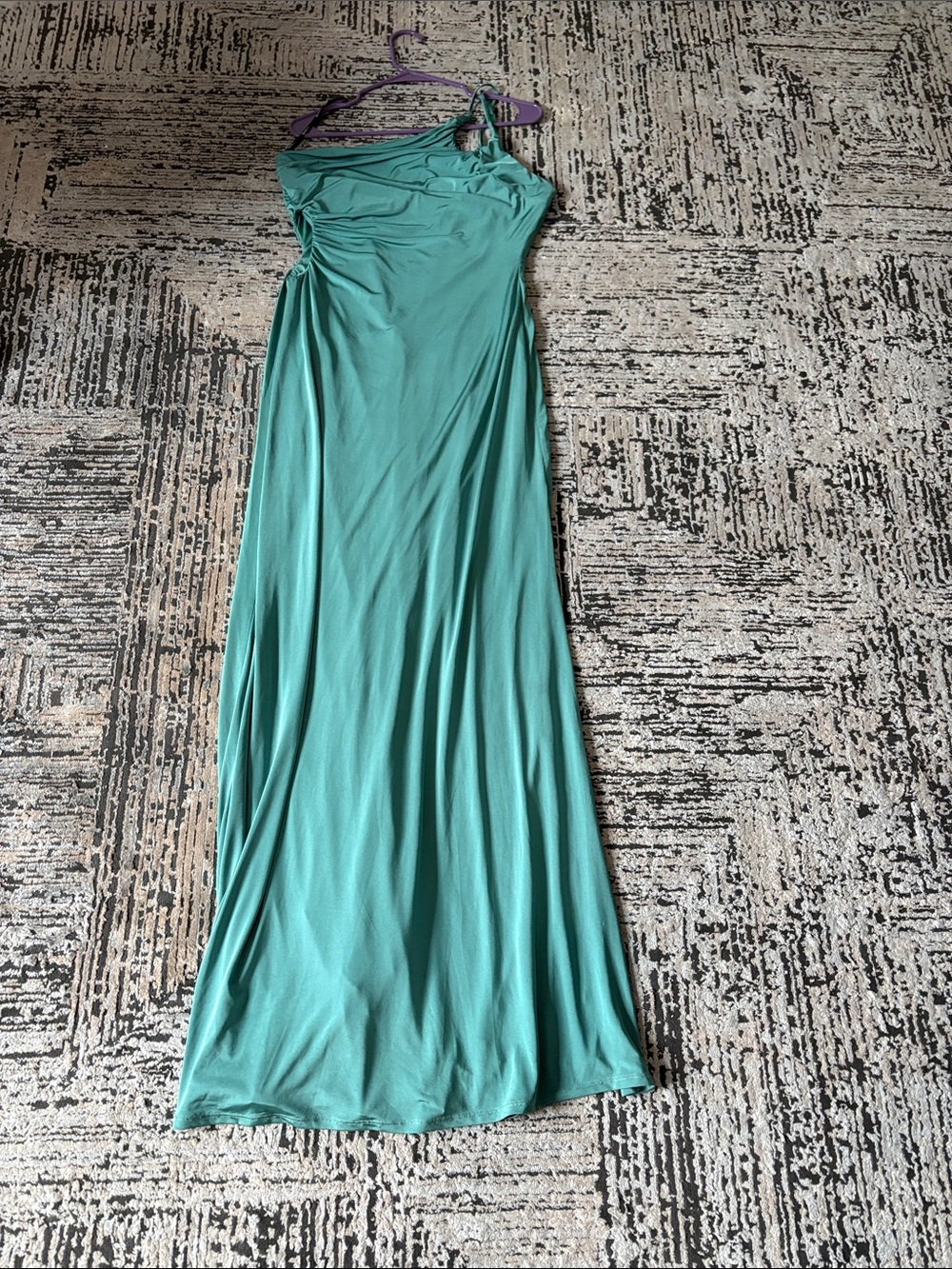 Speechless Teal One-Shoulder Maxi Dress